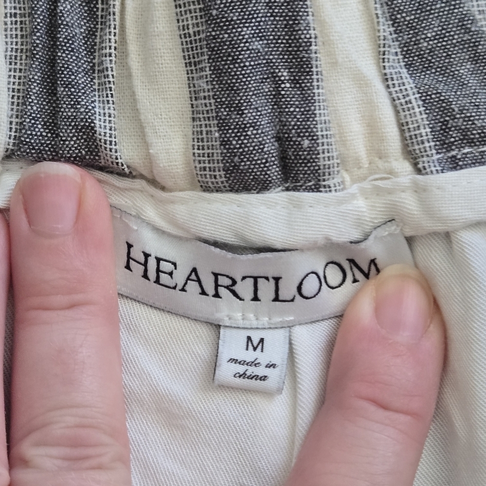 Heartloom Striped Gray and White Women's Medium Shorts - Picture 6 of 13